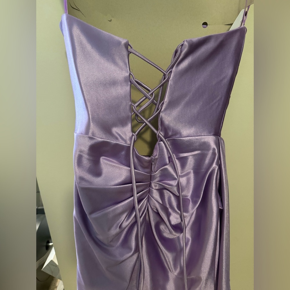 Ed Young Lavender Satin Corset Mini Dress - Picture 6 of 12